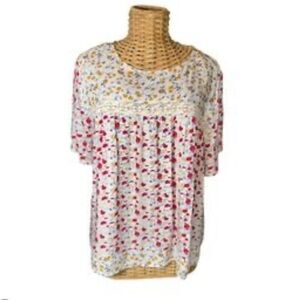 Blue Tassel Elegant Floral Women's Blouse